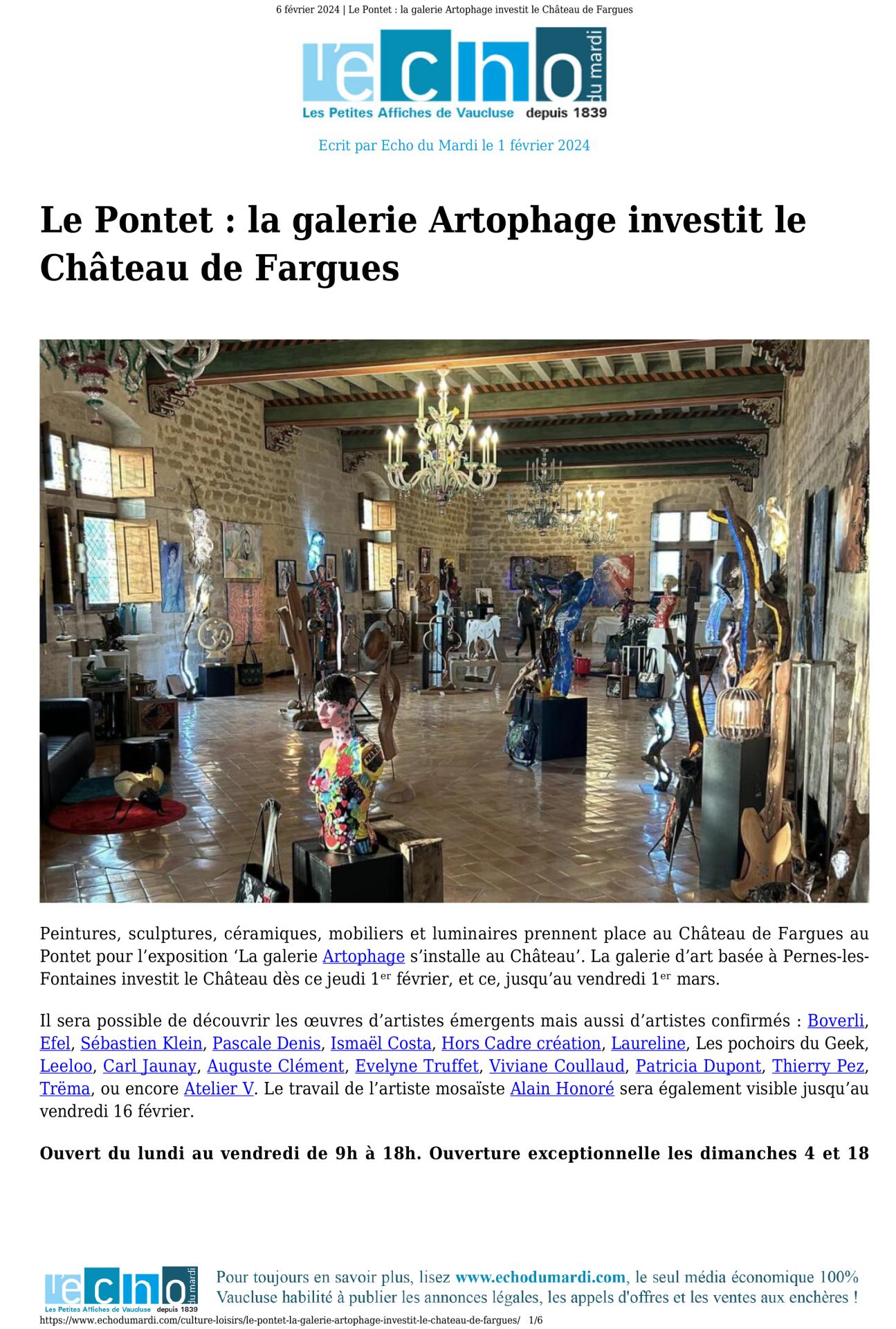 Le pontet la galerie artophage investit le chateau de fargues 1